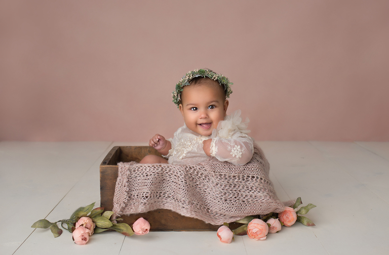 6 month old baby girl photography session